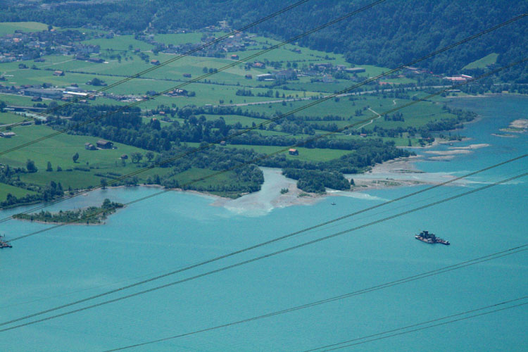 Reussdelta, knstliche Inseln Vogelschutzgebiet Hochspannungleitung